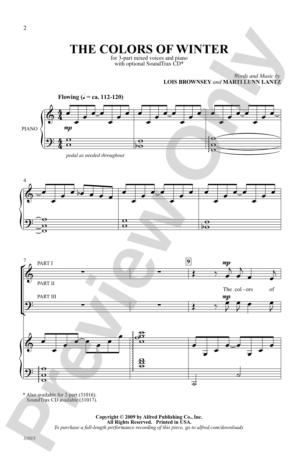 The Colors of Winter: 3-Part Mixed Choral Octavo