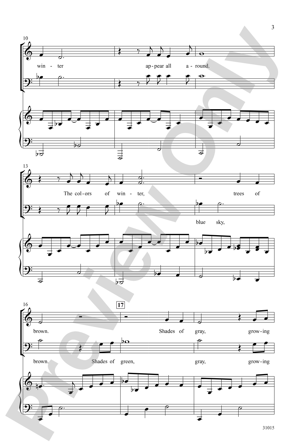 The Colors of Winter: 3-Part Mixed Choral Octavo