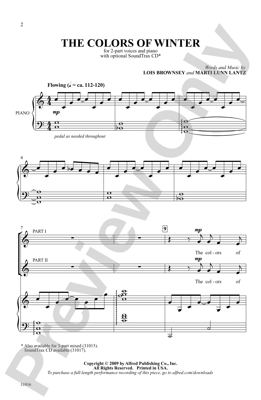 The Colors of Winter: 2-Part Choral Octavo