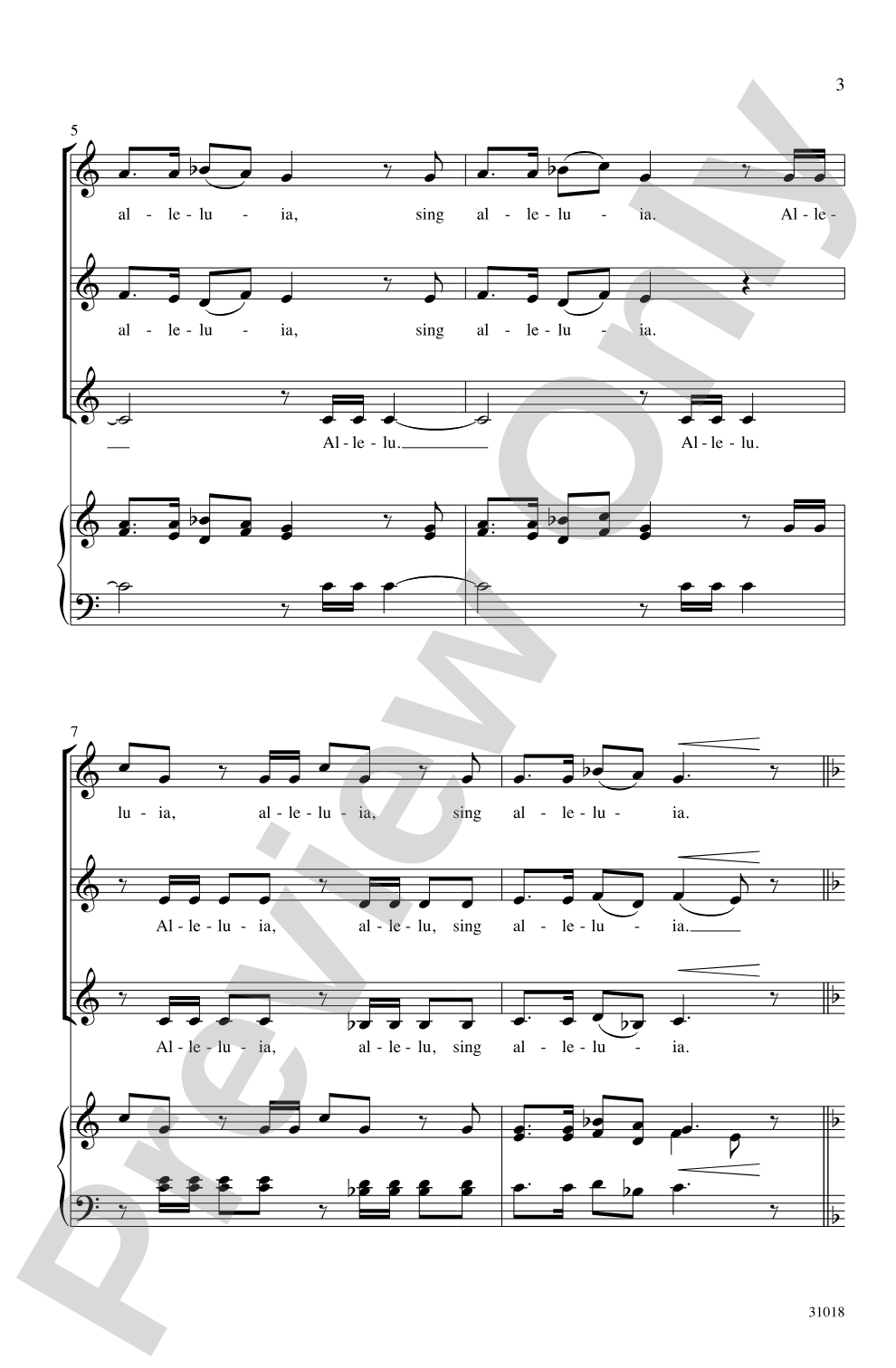 Alleluia: SSA, <i>a cappella</i> Choral Octavo