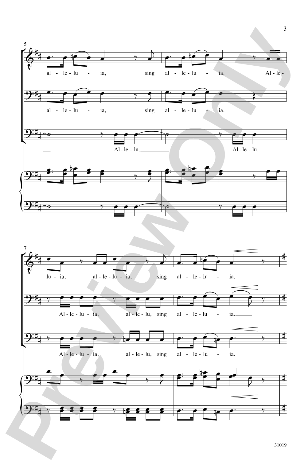 Alleluia: TBB, <i>a cappella</i> Choral Octavo