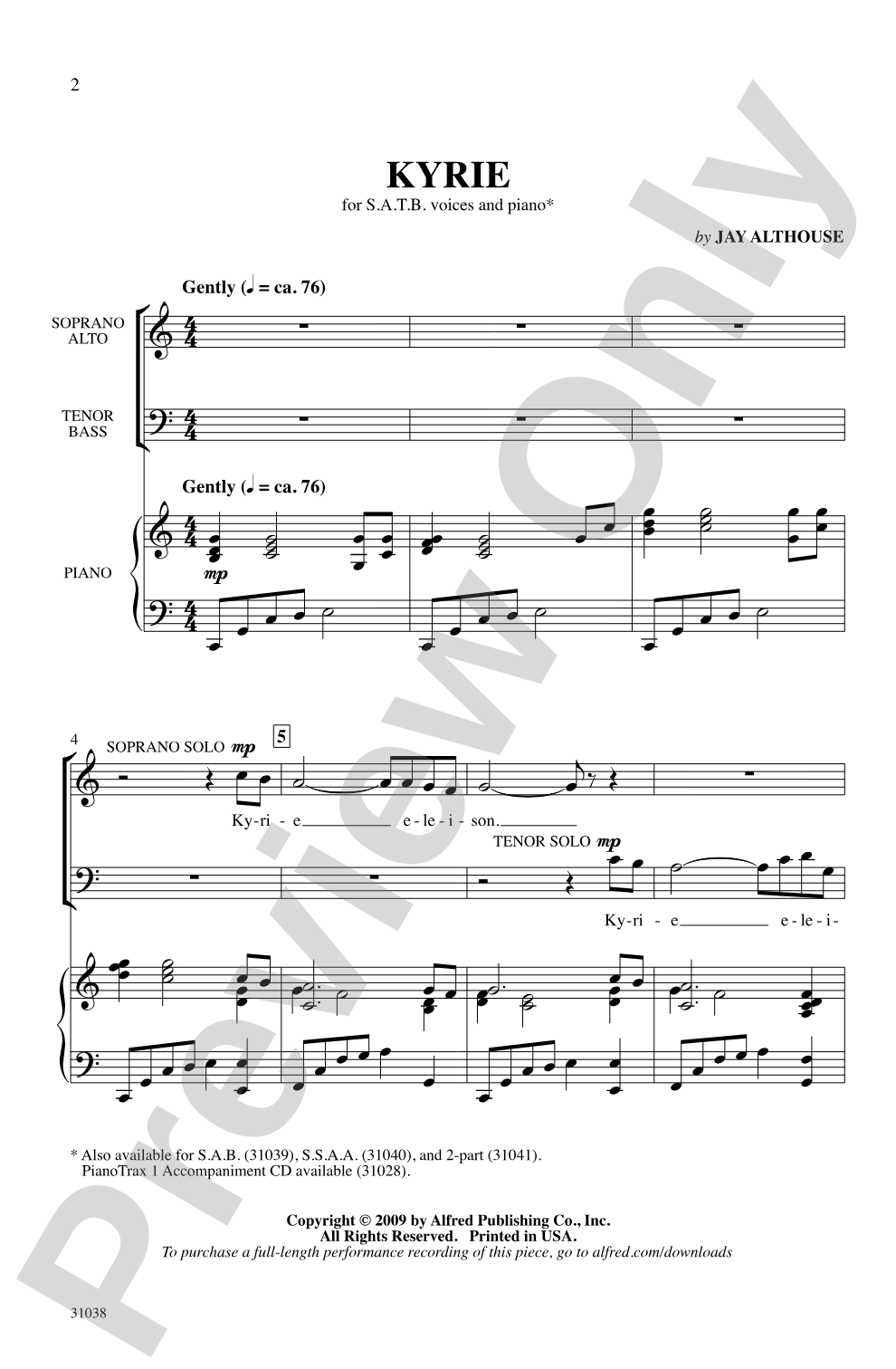 Kyrie: SATB Choral Octavo