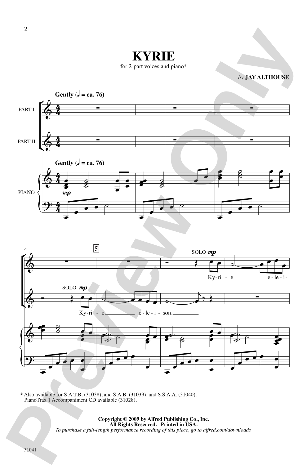 Kyrie: 2-Part Choral Octavo
