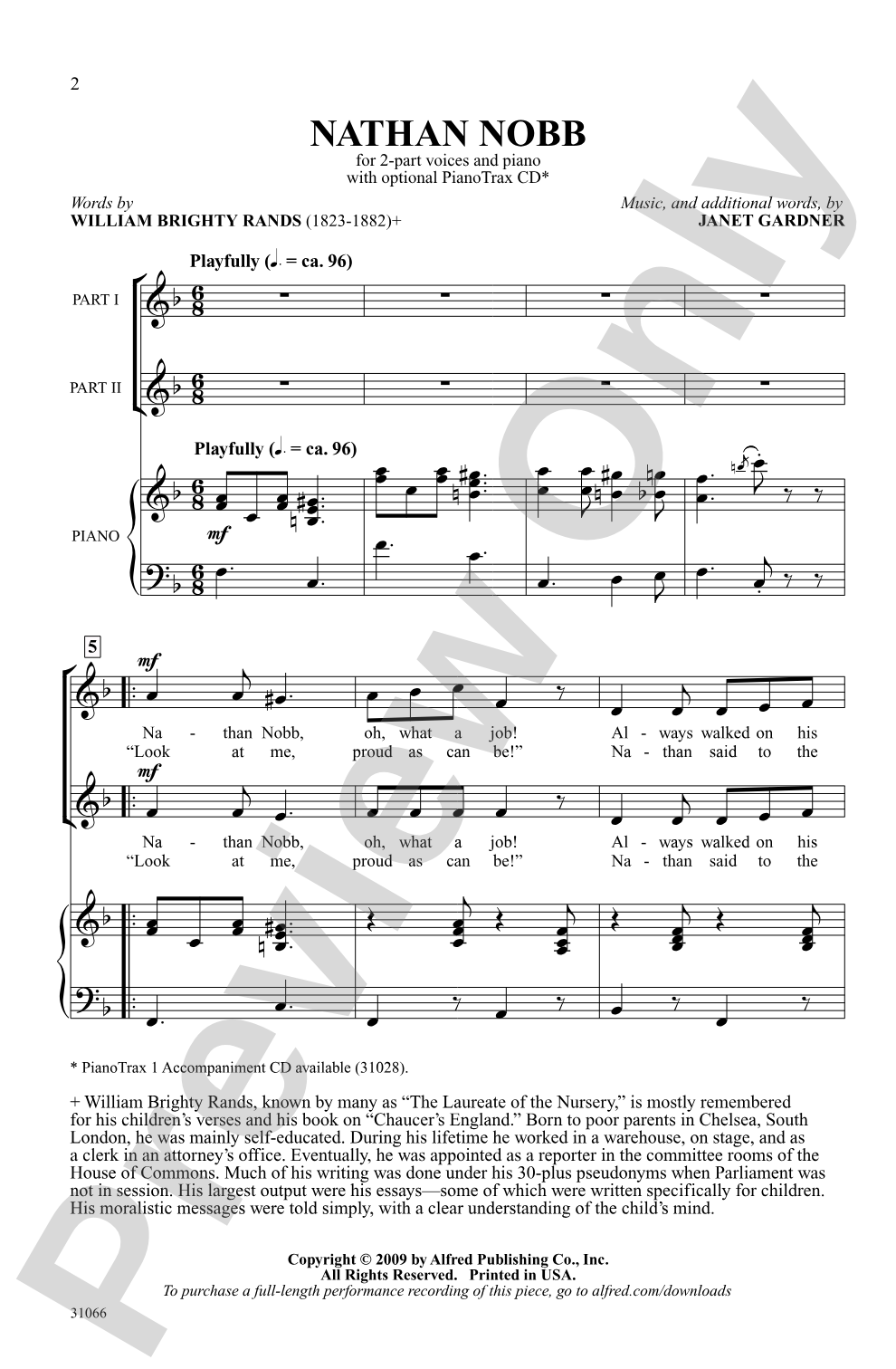 Nathan Nobb: 2-Part Choral Octavo