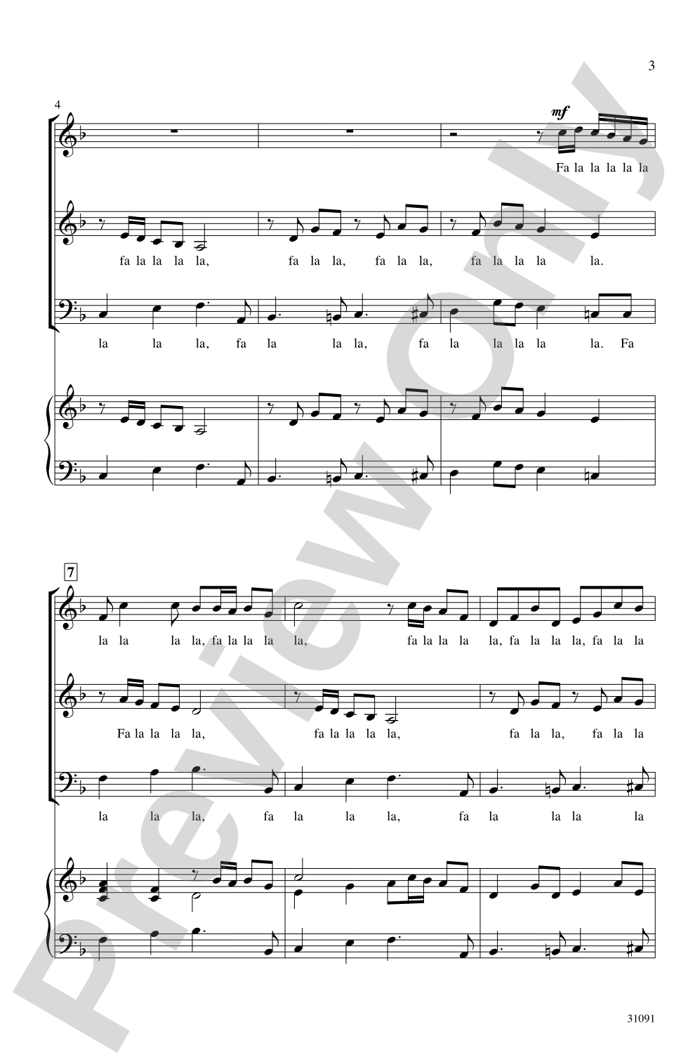 Christmas a la Fa La La: SAB, <i>a cappella</i> Choral Octavo