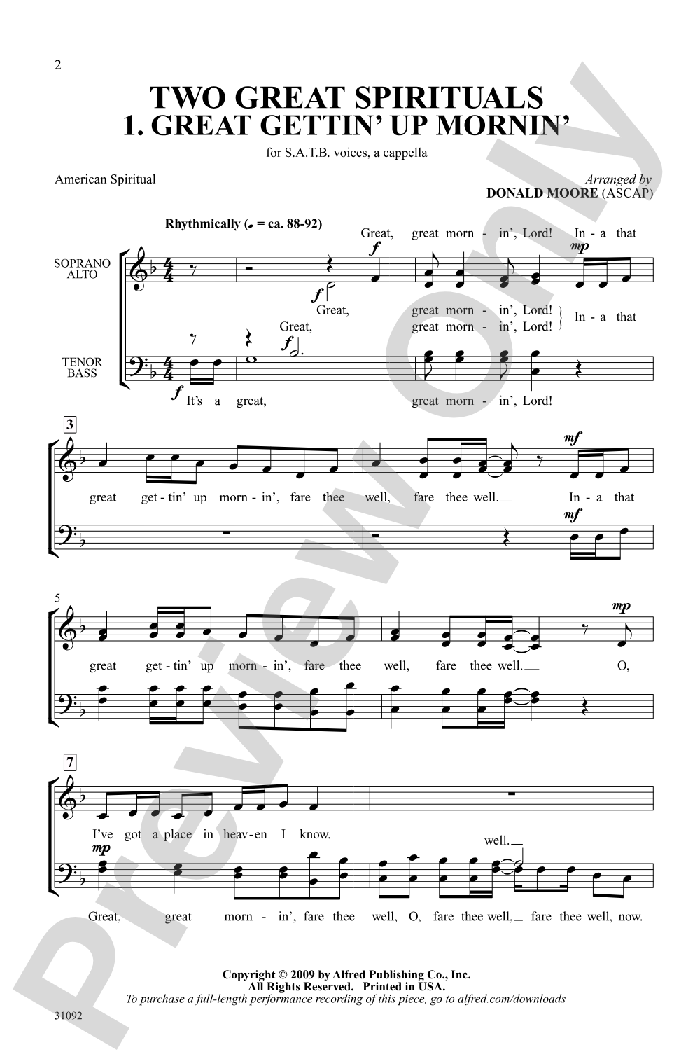 Two Great Spirituals: SATB <i>a cappella</i> Choral Octavo