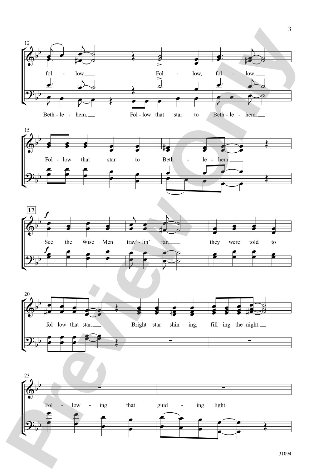Follow That Star: SATB <i>a cappella</i> Choral Octavo
