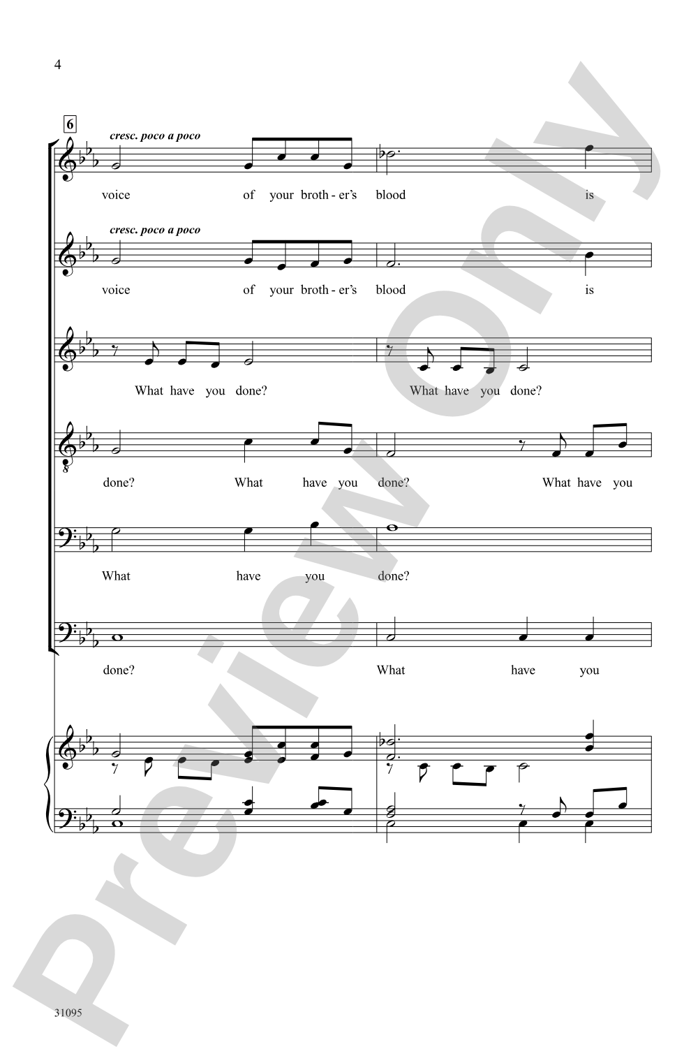 Elegy for Dachau: SSATBB <i>a cappella</i> Choral Octavo