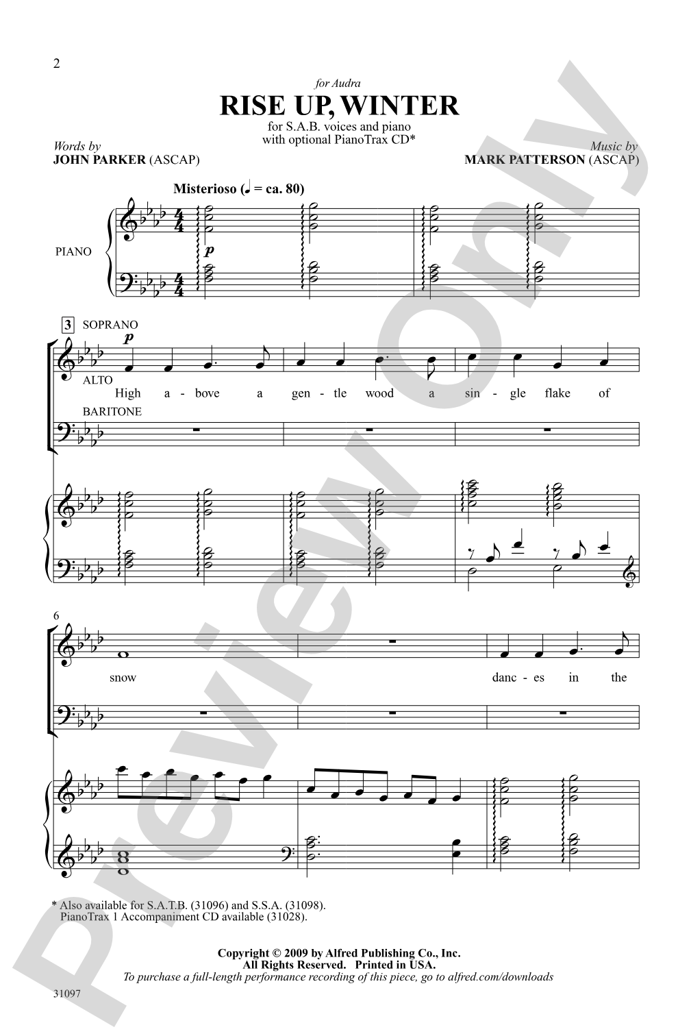 Rise Up, Winter: SAB Choral Octavo
