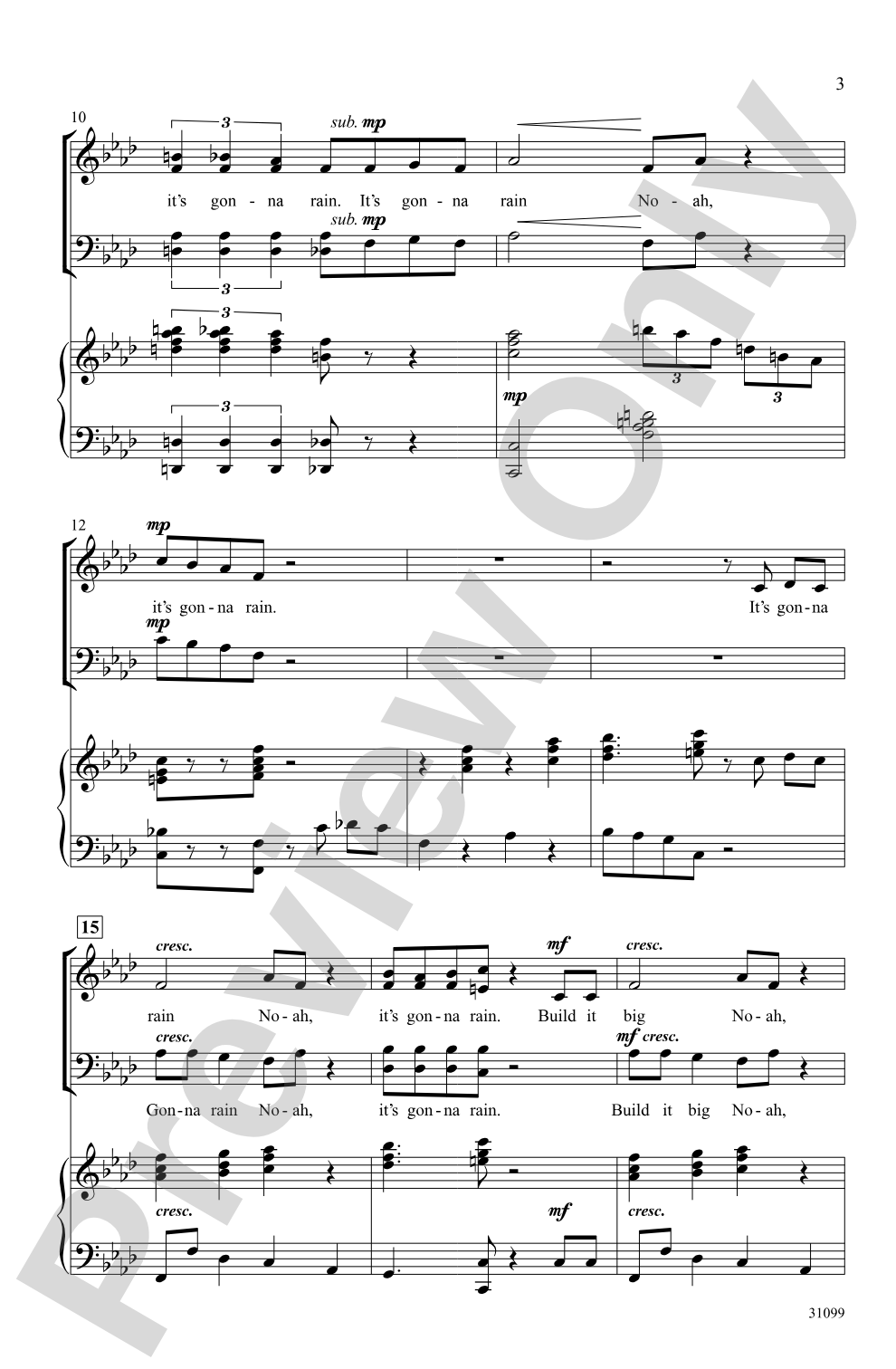 Startin' to Rain: SATB Choral Octavo