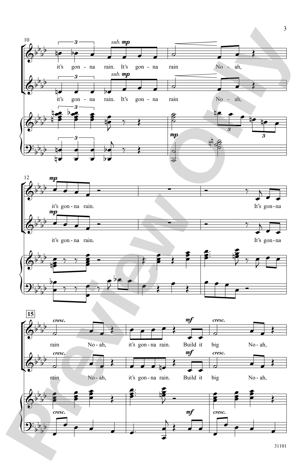 Startin' to Rain: 2-Part Choral Octavo