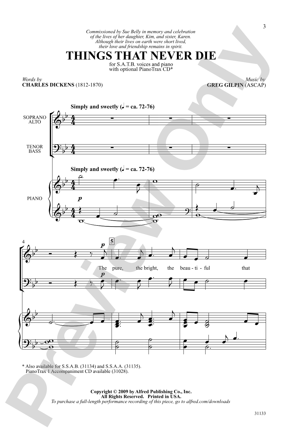 Things That Never Die: SATB Choral Octavo