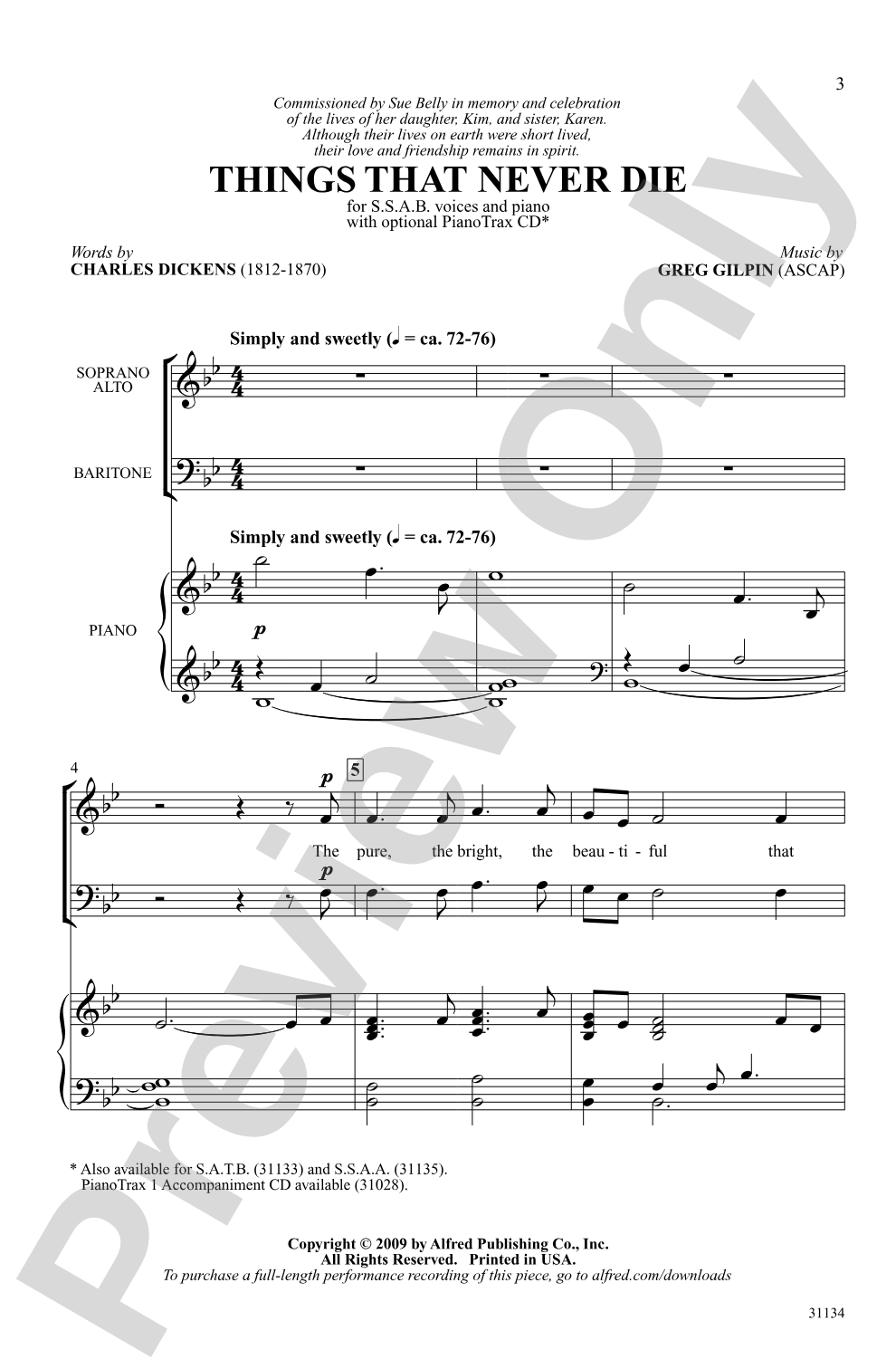 Things That Never Die: SSAB Choral Octavo