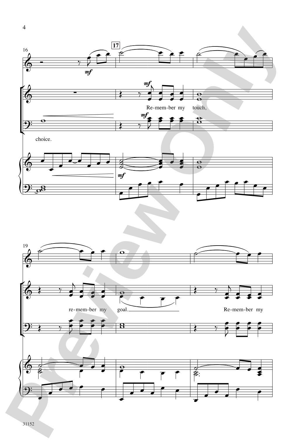 Remember My Song: SATB Choral Octavo