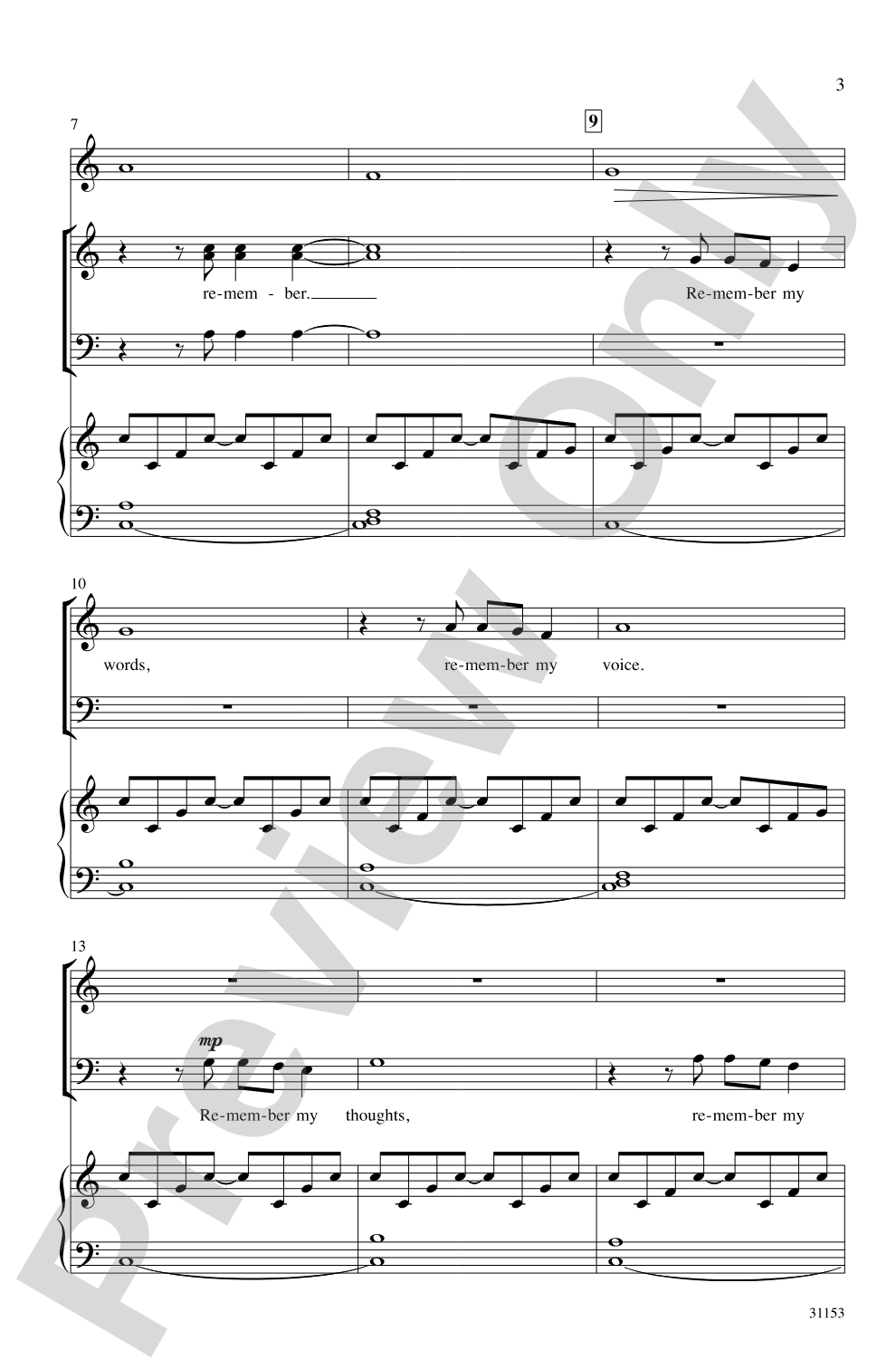 Remember My Song: SAB Choral Octavo