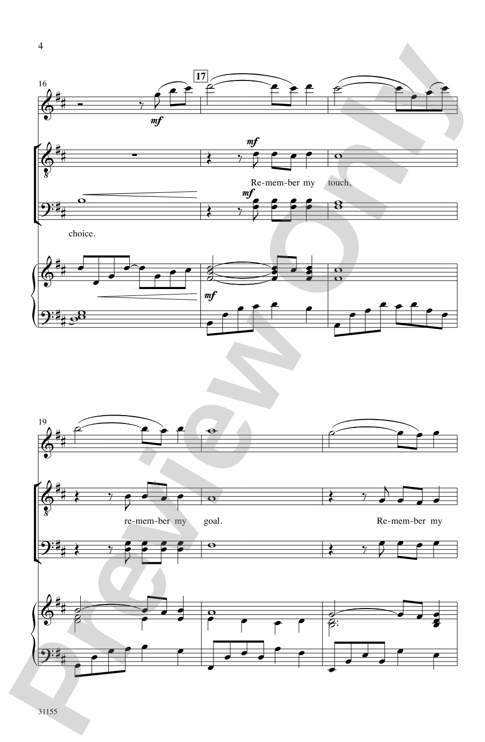 Remember My Song: TBB Choral Octavo