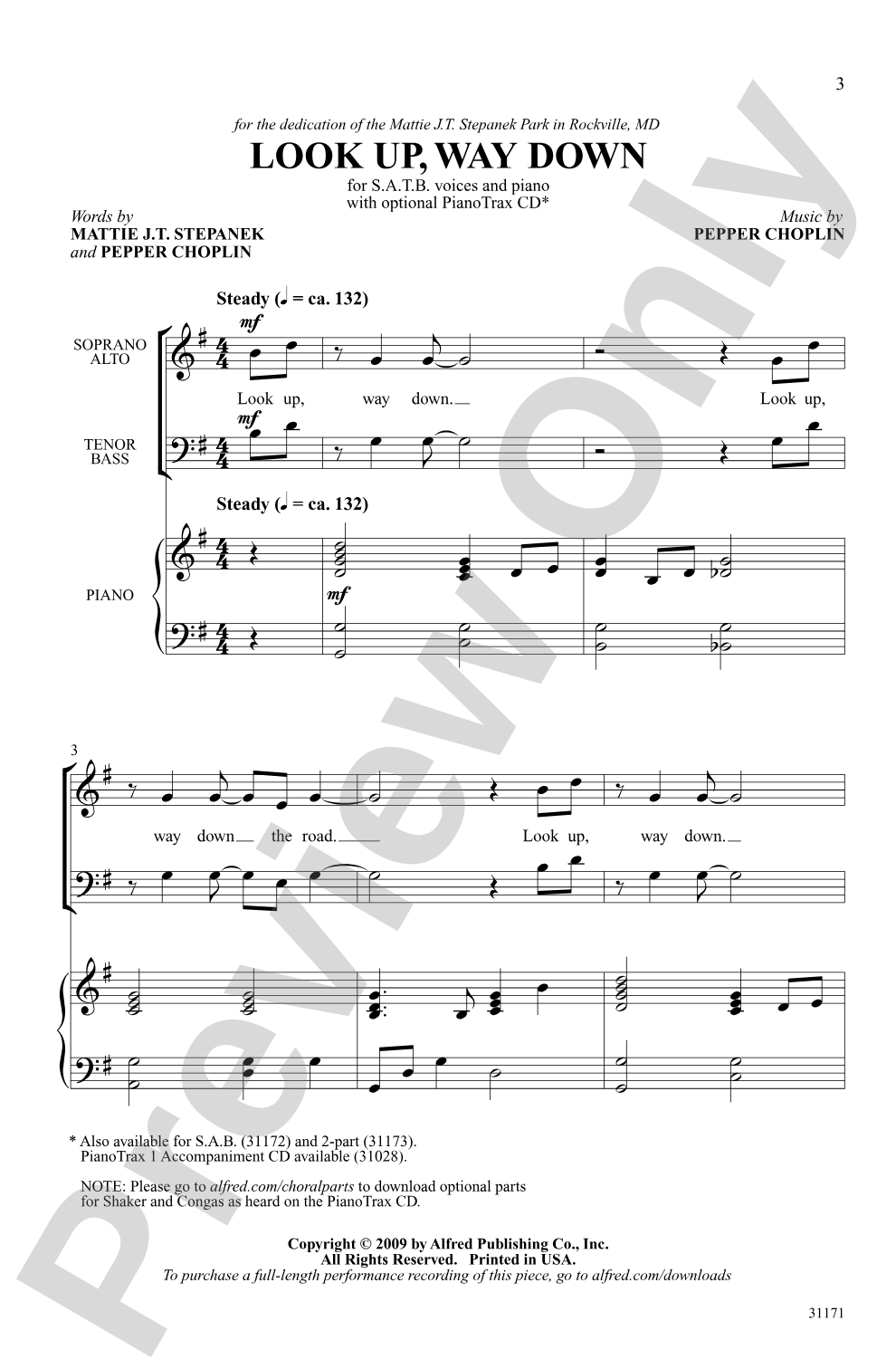 Look Up, Way Down: SATB Choral Octavo