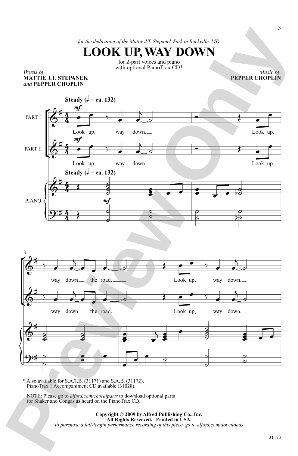Look Up, Way Down: 2-Part Choral Octavo