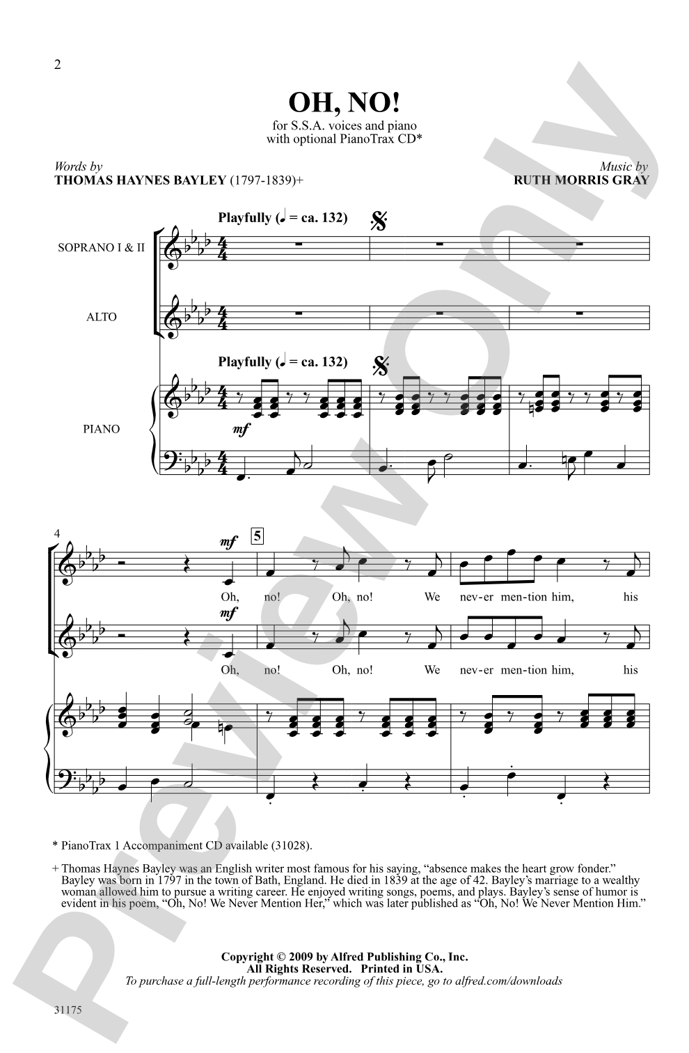 Oh, No!: SSA Choral Octavo