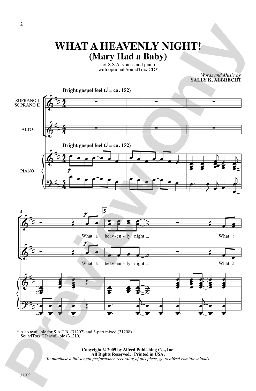 What a Heavenly Night!: SSA Choral Octavo