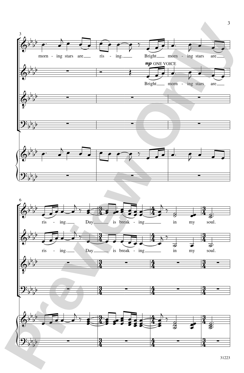 Bright Morning Stars: SATB <i>a cappella</i> Choral Octavo