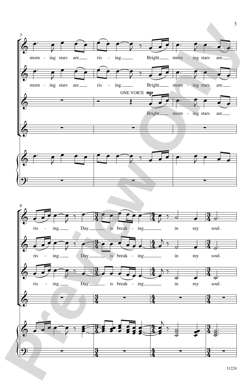 Bright Morning Stars: SSAA, <i>a cappella</i> Choral Octavo
