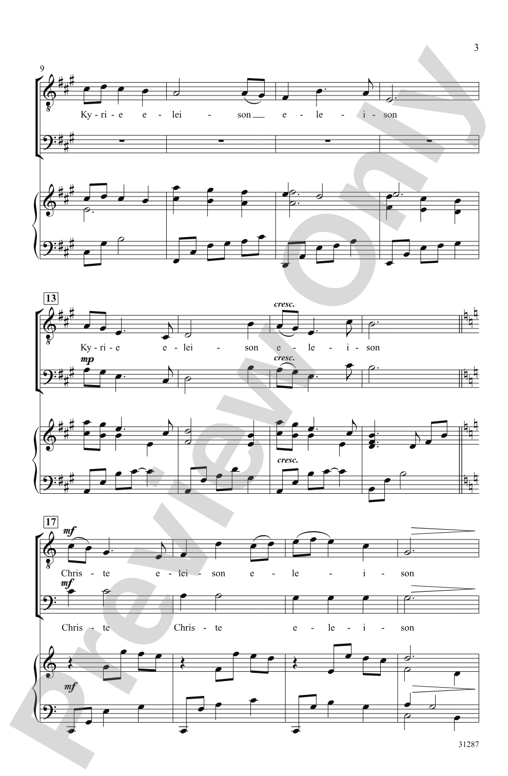 Kyrie: TTB Choral Octavo