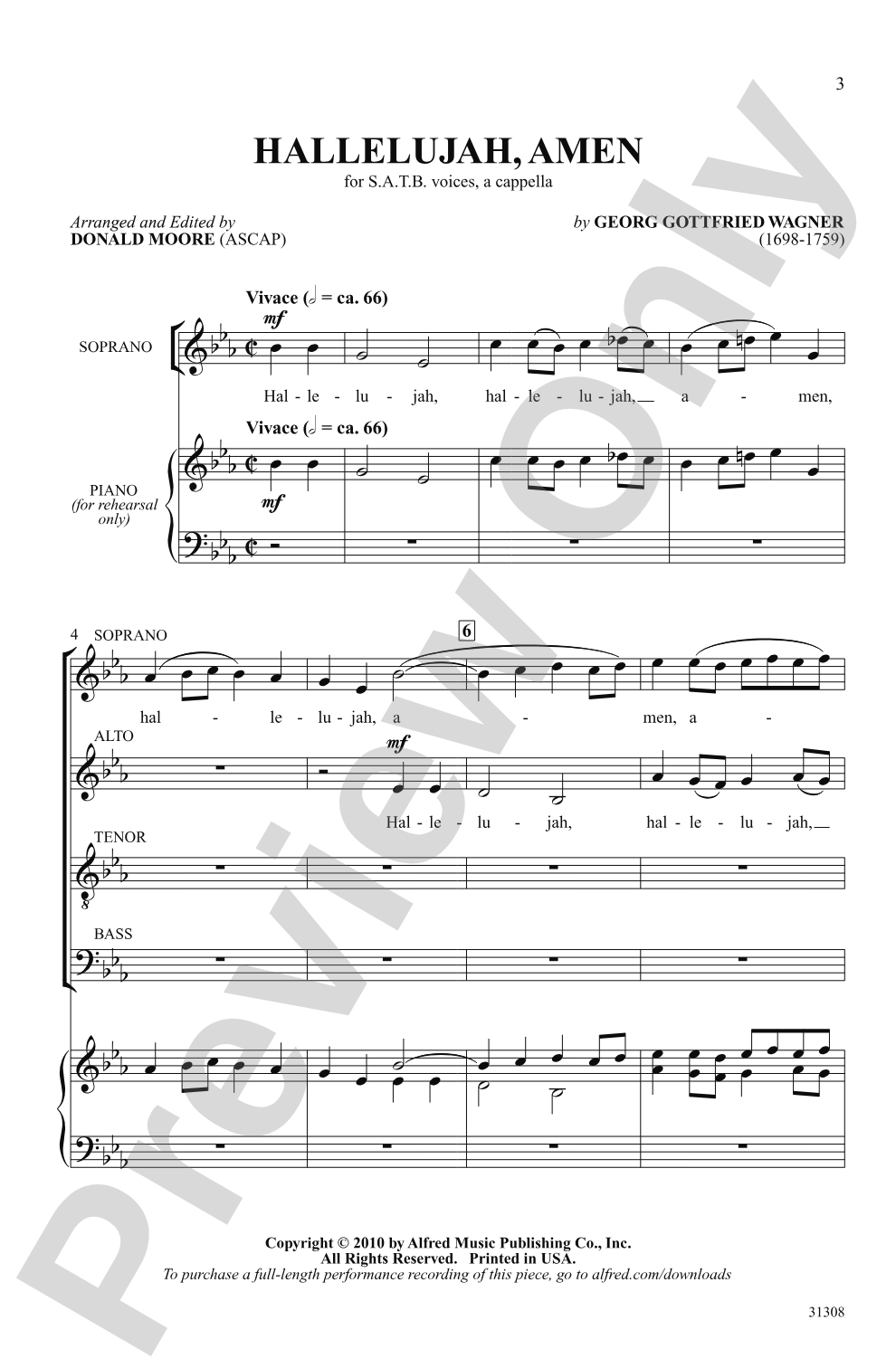 Hallelujah, Amen: SATB Choral Octavo