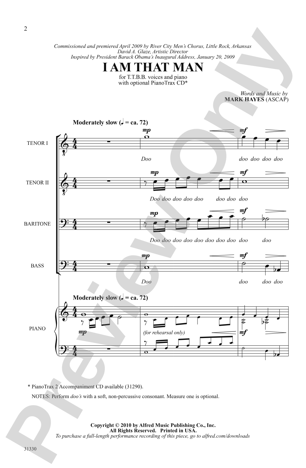 I Am That Man: TTBB Choral Octavo