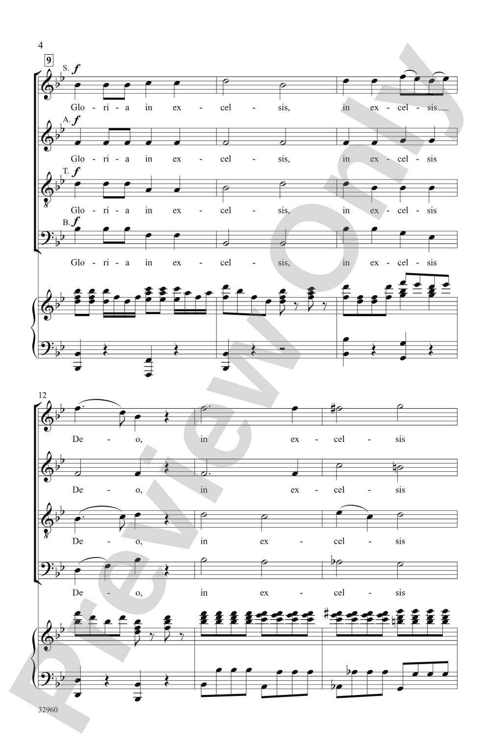 Gloria (from <i>Harmoniemesse</i>): SATB Choral Octavo