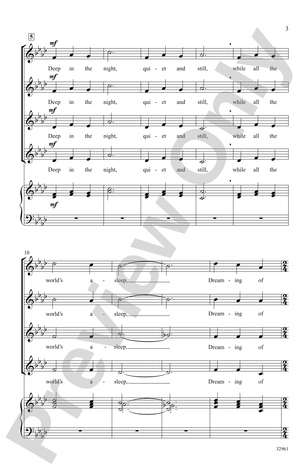 The Winter's Night: SSAA Choral Octavo