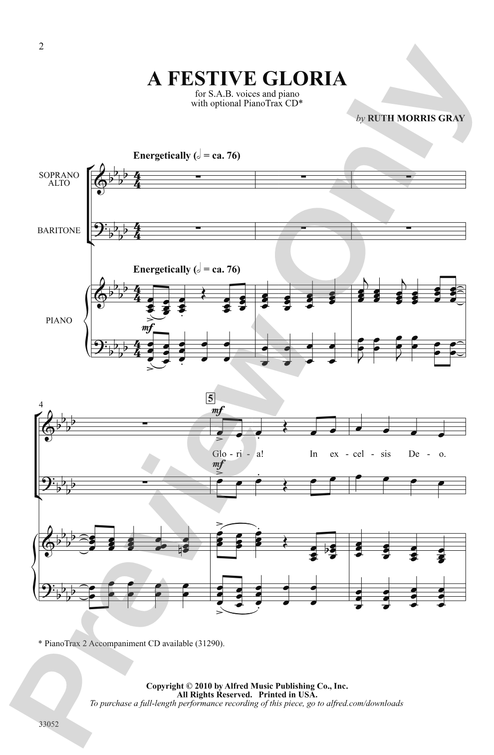 A Festive Gloria: SAB Choral Octavo