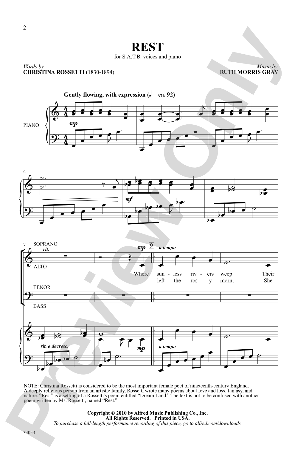 Rest: SATB Choral Octavo