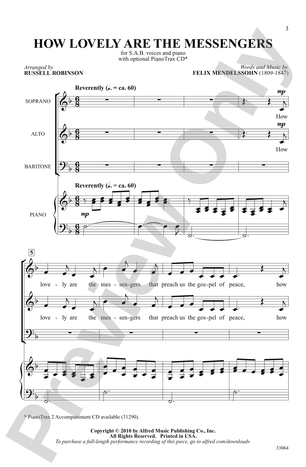 How Lovely Are the Messengers: SAB Choral Octavo