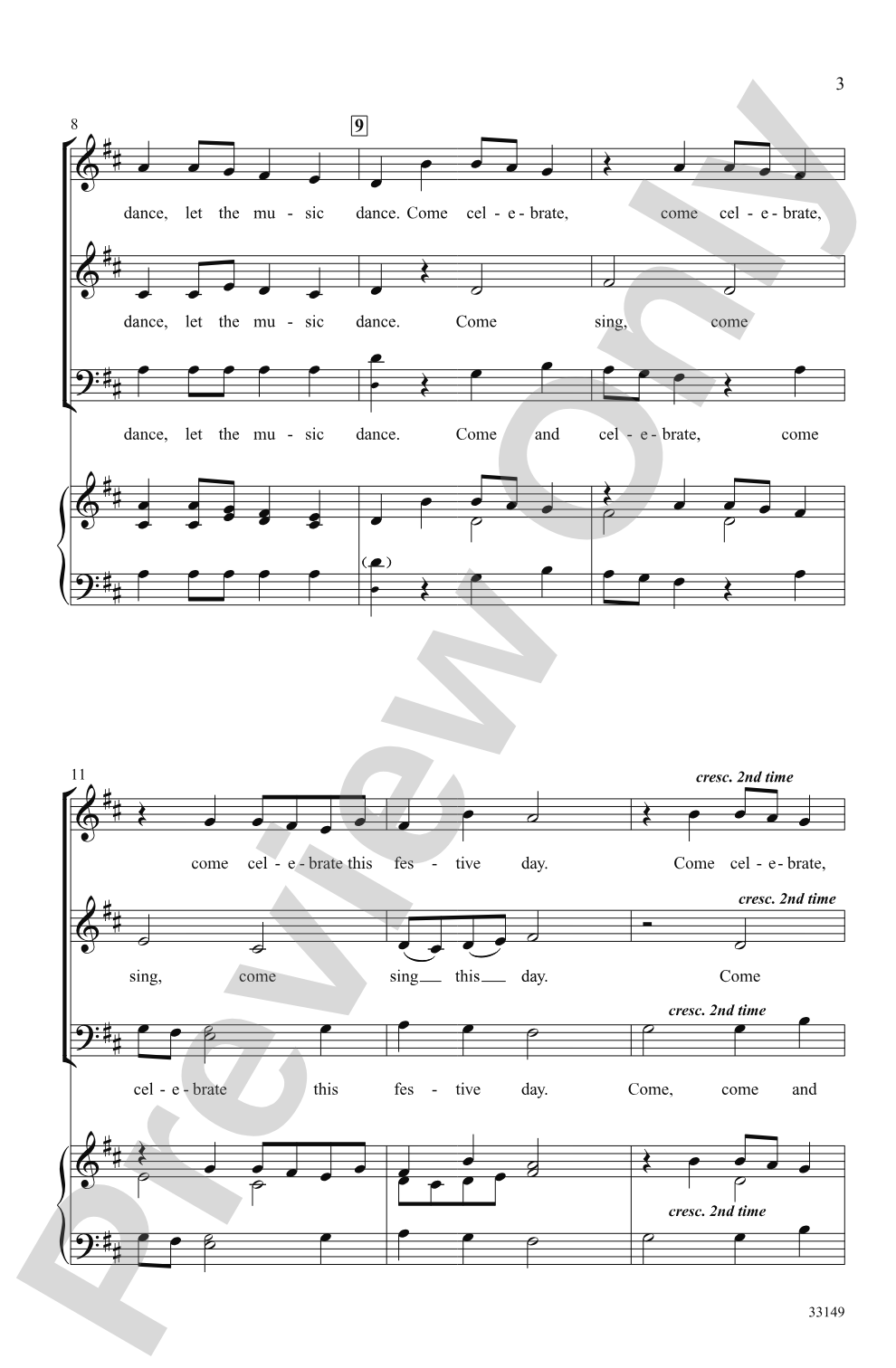 Let the Music Dance: 3-Part Mixed / SAB, a cappella Choral Octavo