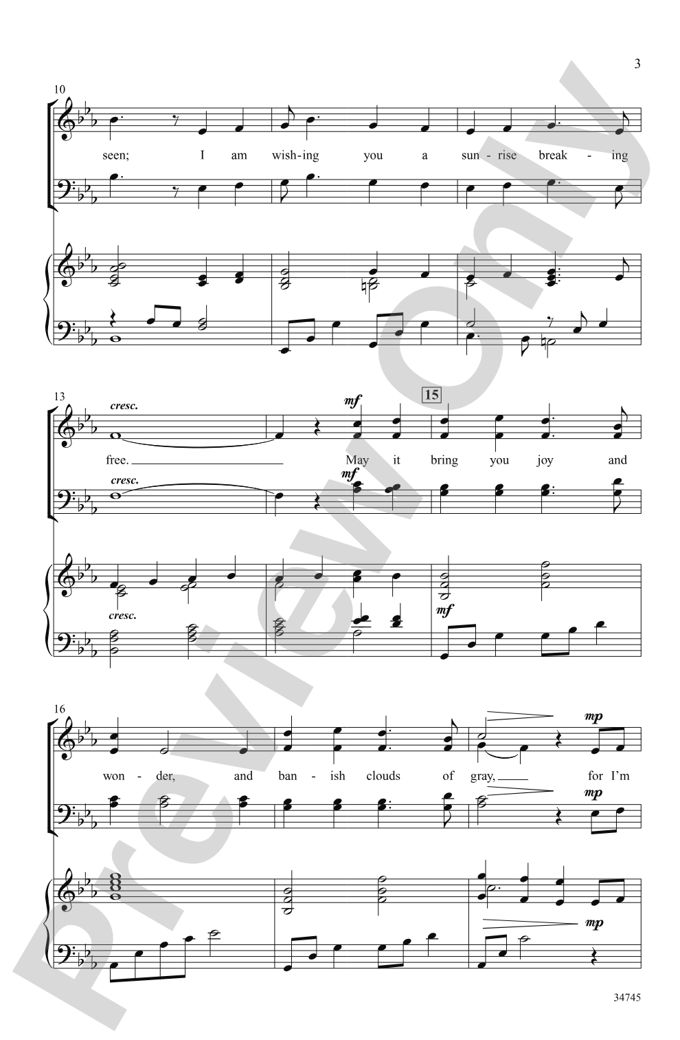 Wishing You a Sunrise: SATB Choral Octavo