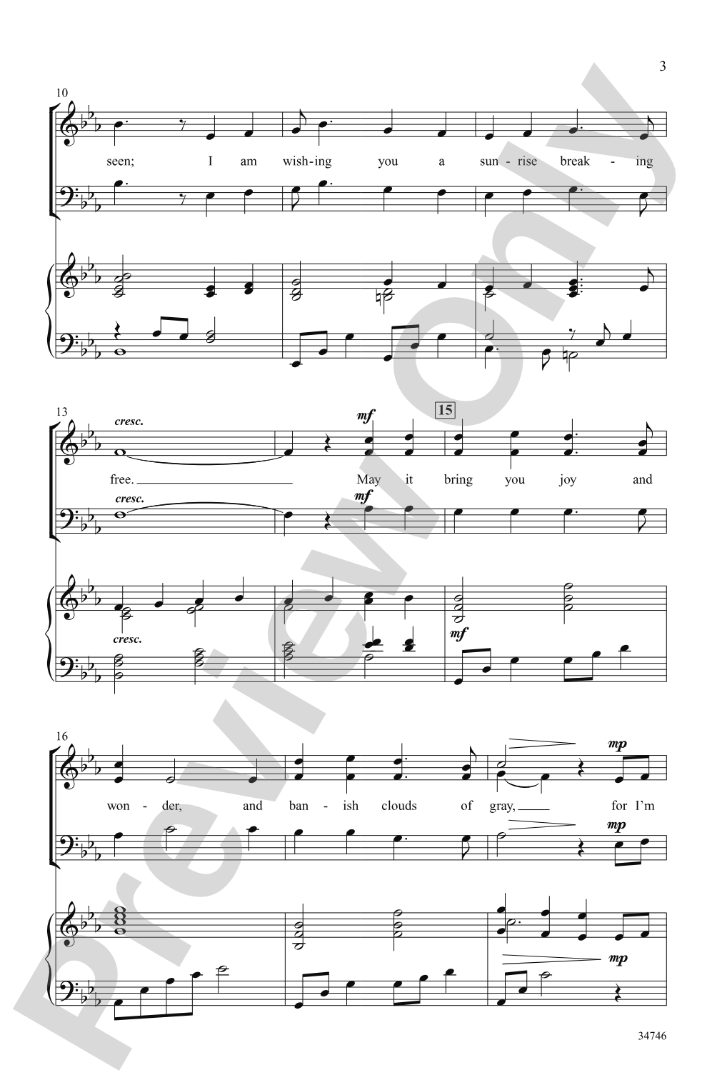 Wishing You a Sunrise: SAB Choral Octavo