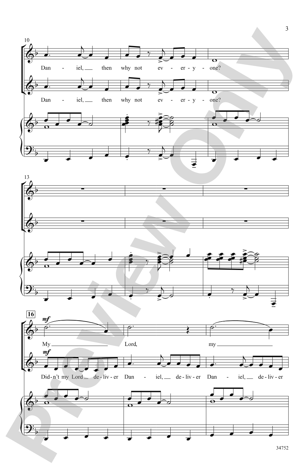 Didn't My Lord Deliver Daniel?: 2-Part Choral Octavo