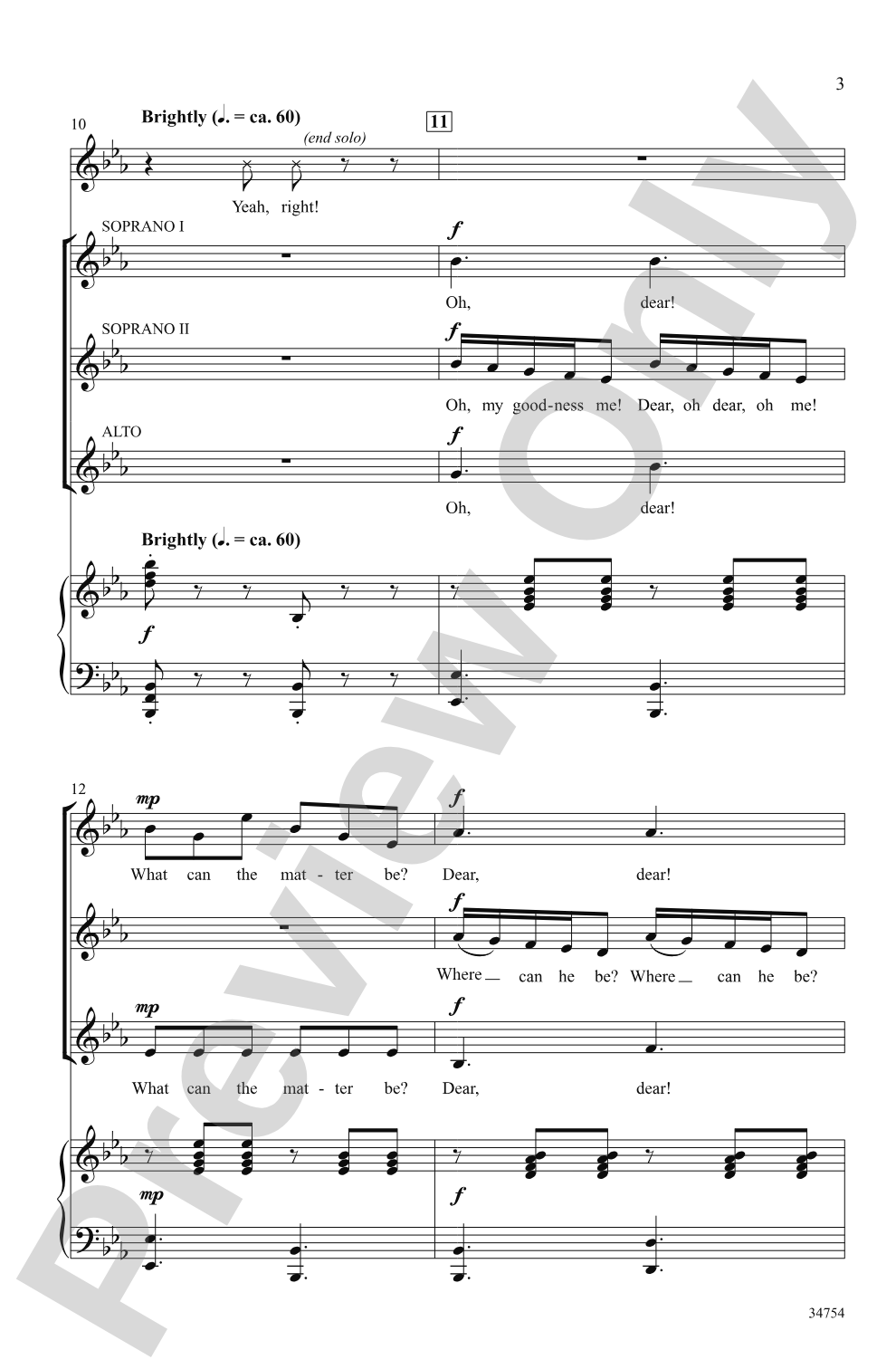Oh, Dear!: SSA Choral Octavo