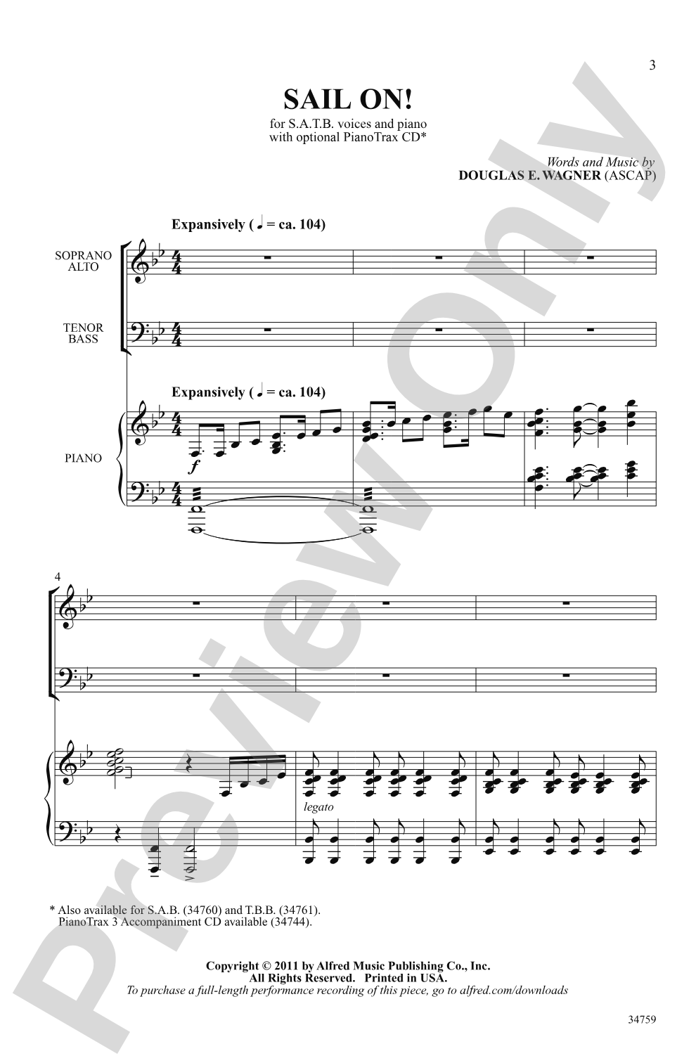 Sail On!: SATB Choral Octavo