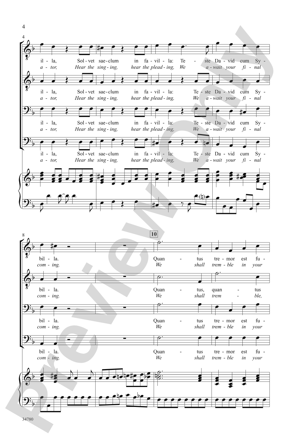 Dies Irae (from <i>Requiem</i>): TTBB Choral Octavo