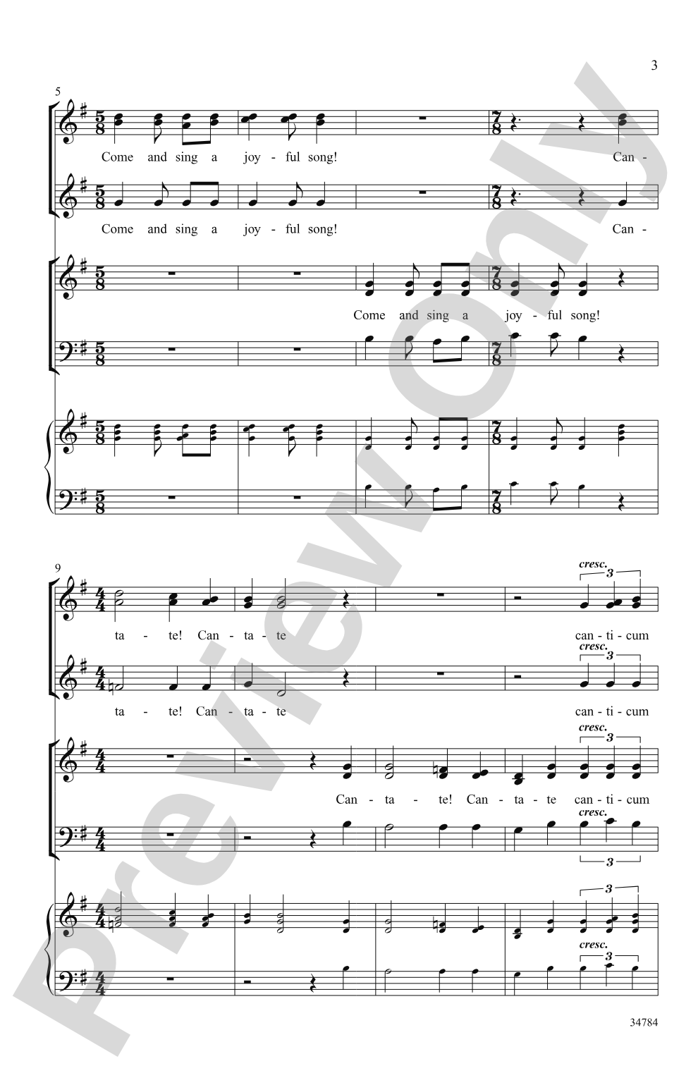 A Jubilant New Song: 3-Part Mixed/SAB Choral Octavo