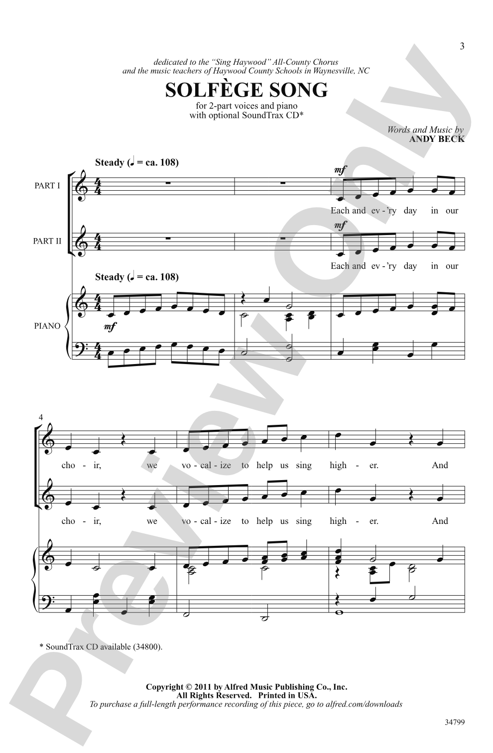 邦楽 Solfege Solfège Song: 2-Part Choral Octavo | Andy Beck | Digital Sheet
