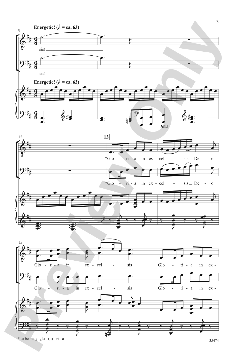 Gloria: TTB Choral Octavo
