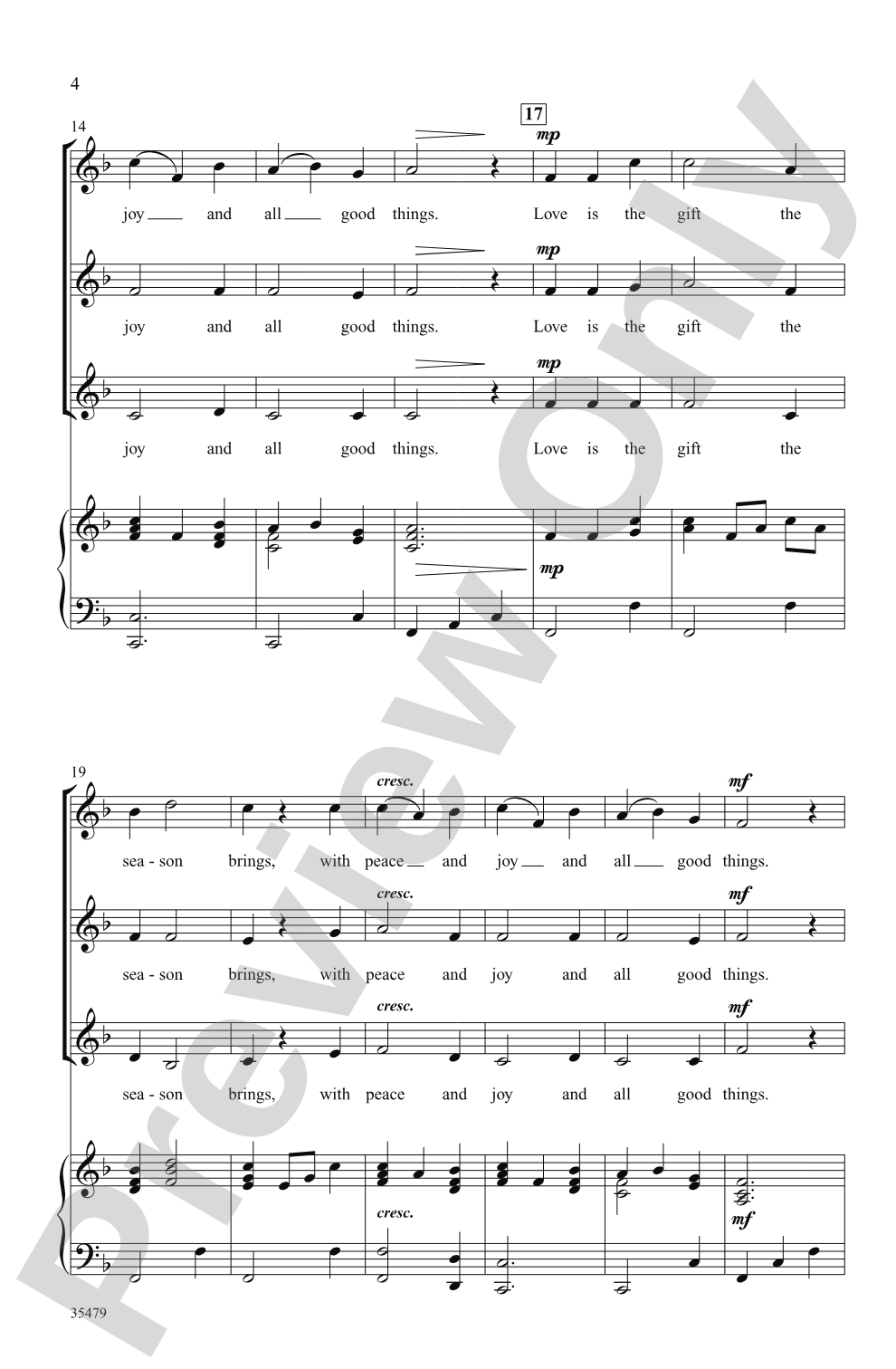 Love Is the Gift the Season Brings: SSA Choral Octavo