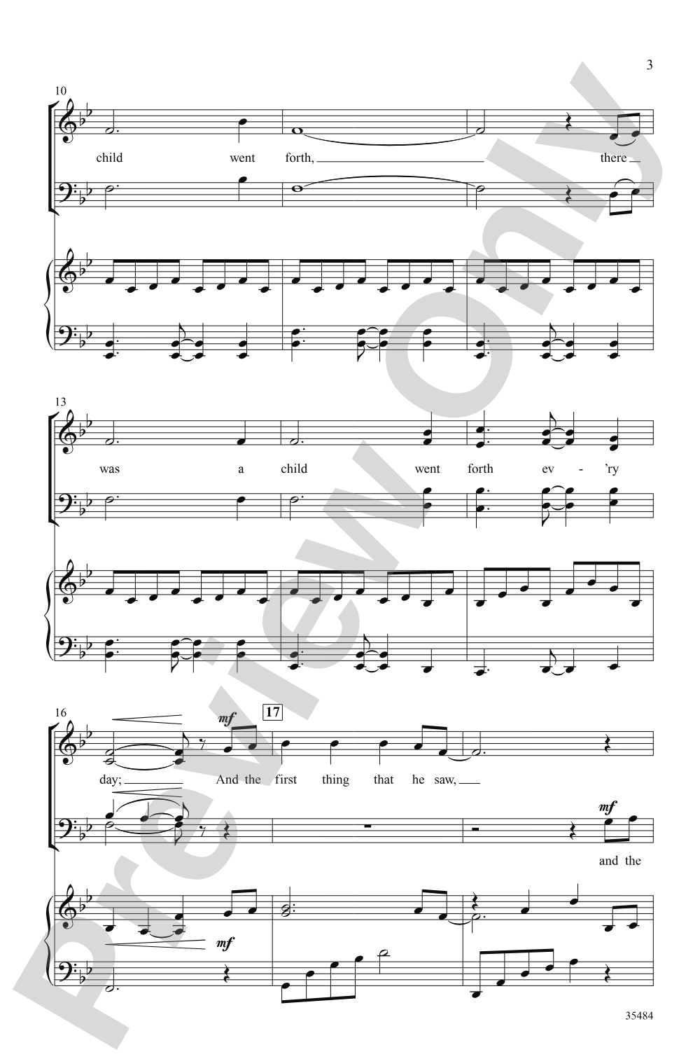 There Was a Child Went Forth: SATB Choral Octavo