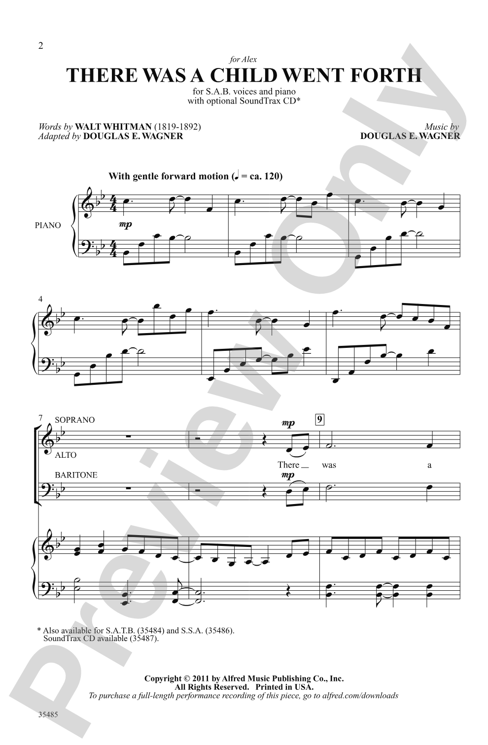 There Was a Child Went Forth: SAB Choral Octavo