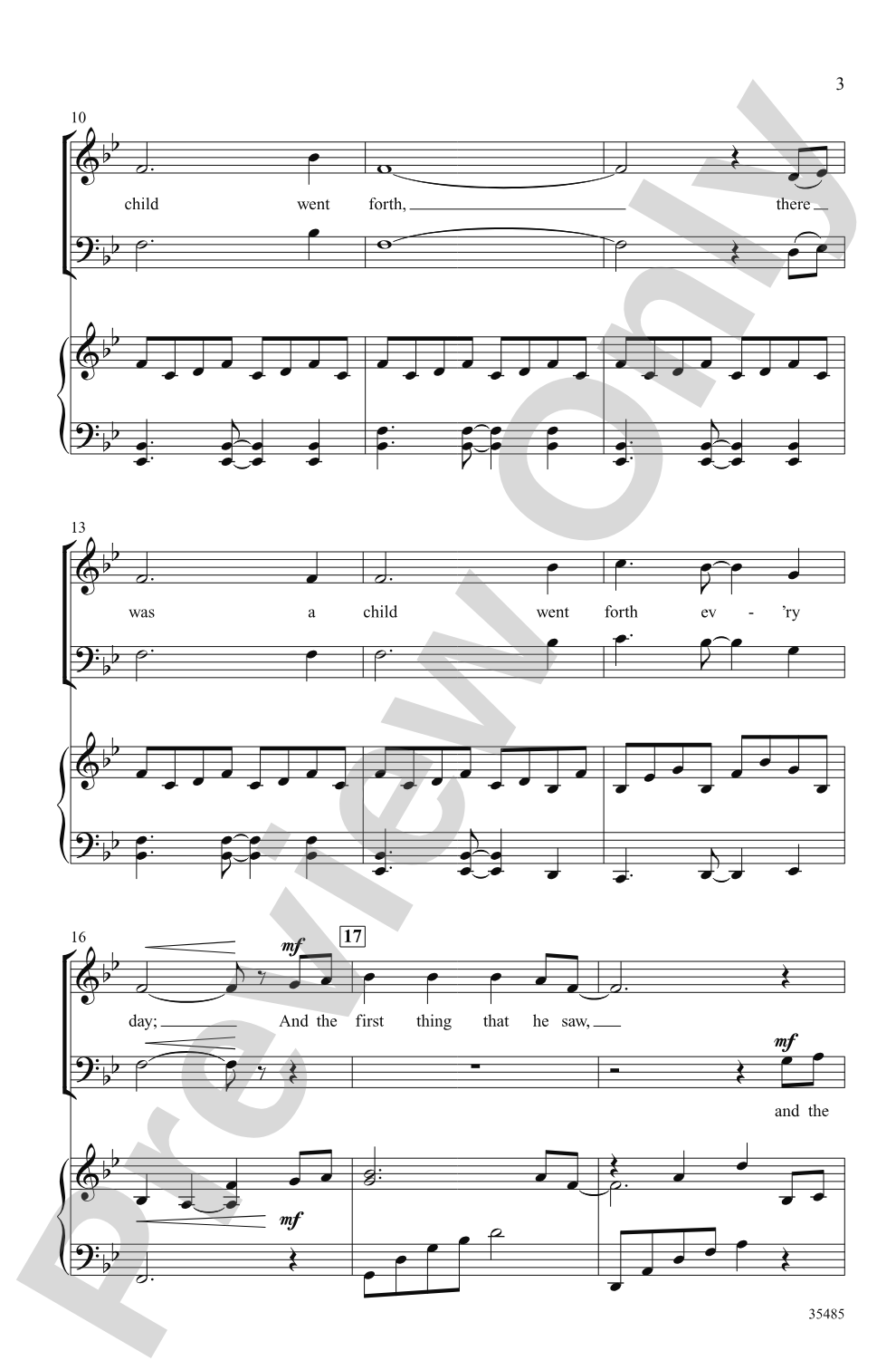 There Was a Child Went Forth: SAB Choral Octavo