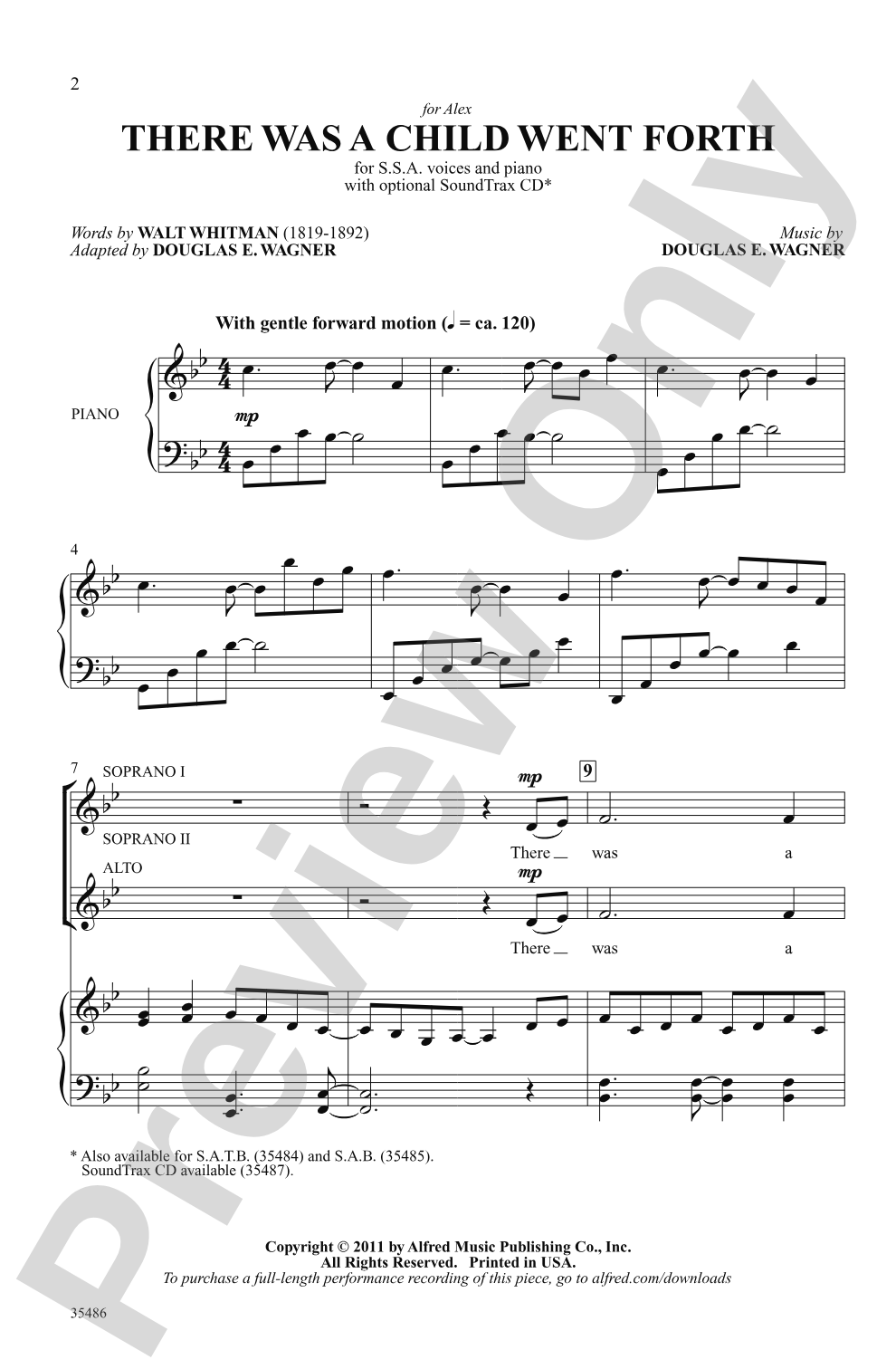 There Was a Child Went Forth: SSA Choral Octavo