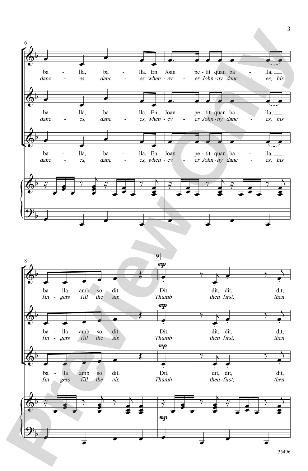 Joan Petit: SSA Choral Octavo